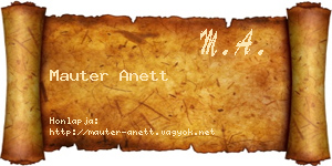 Mauter Anett névjegykártya